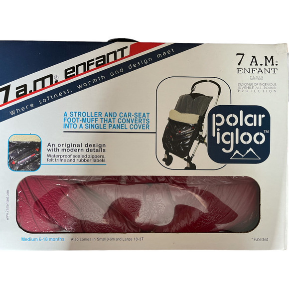 7 A.M Enfant Polar Igloo Berry Carrier Cover & Stroller Blanket w. Fleece Lining - Picture 1 of 10